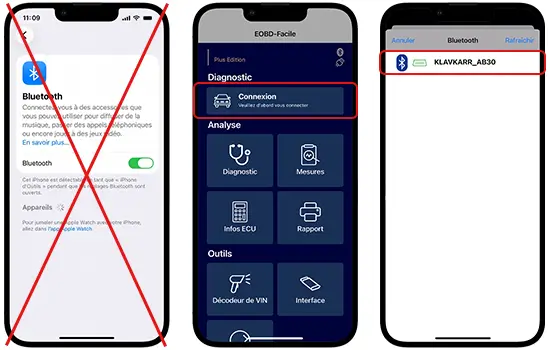 L'appairage du klavkarr sur iPhone