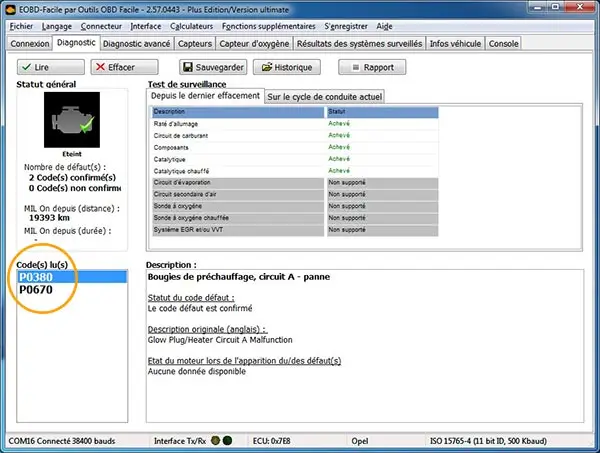 code defaut bougie prechauffage
