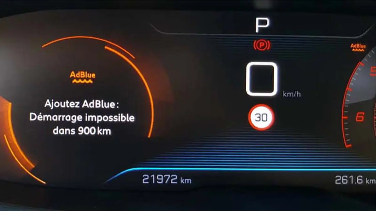 Voyant adblue Peugeot