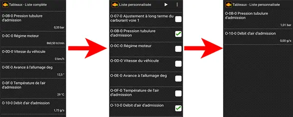 étapes mesures map