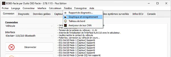 onglet Rapport sur PC