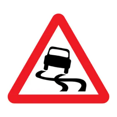 panneau danger dérapage