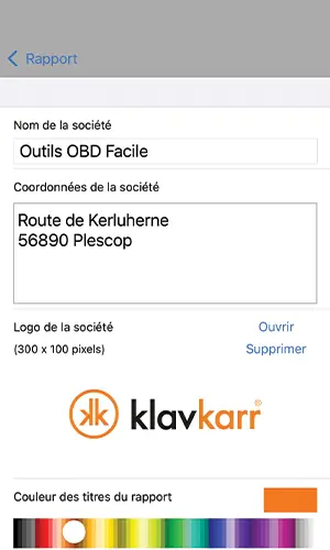 Personnaliser le rapport de diagnostic