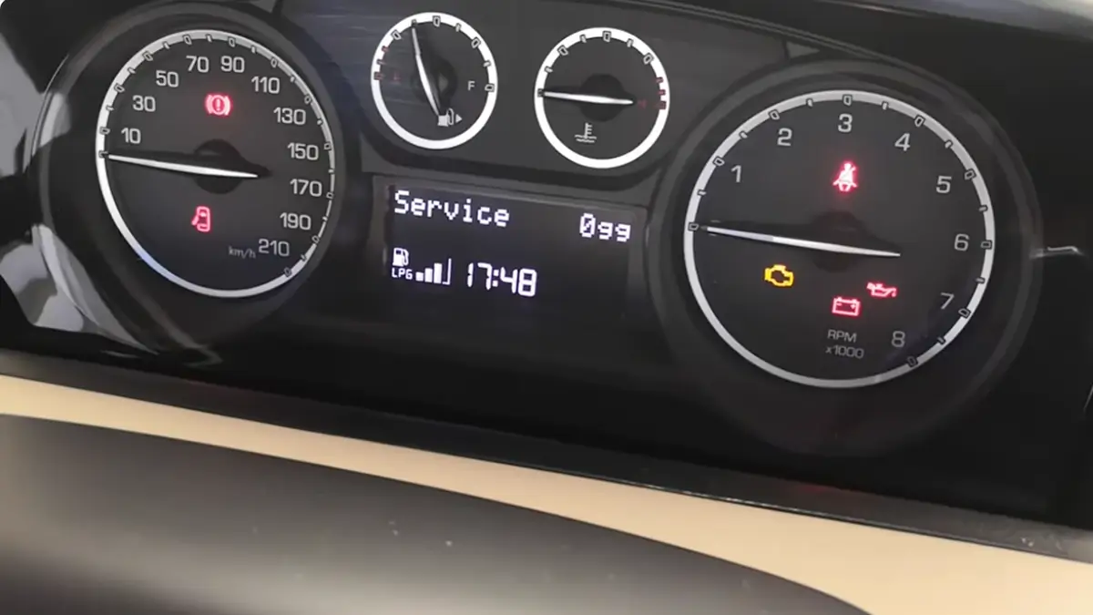 Voyant vidange sur le tableau de bord de Lancia